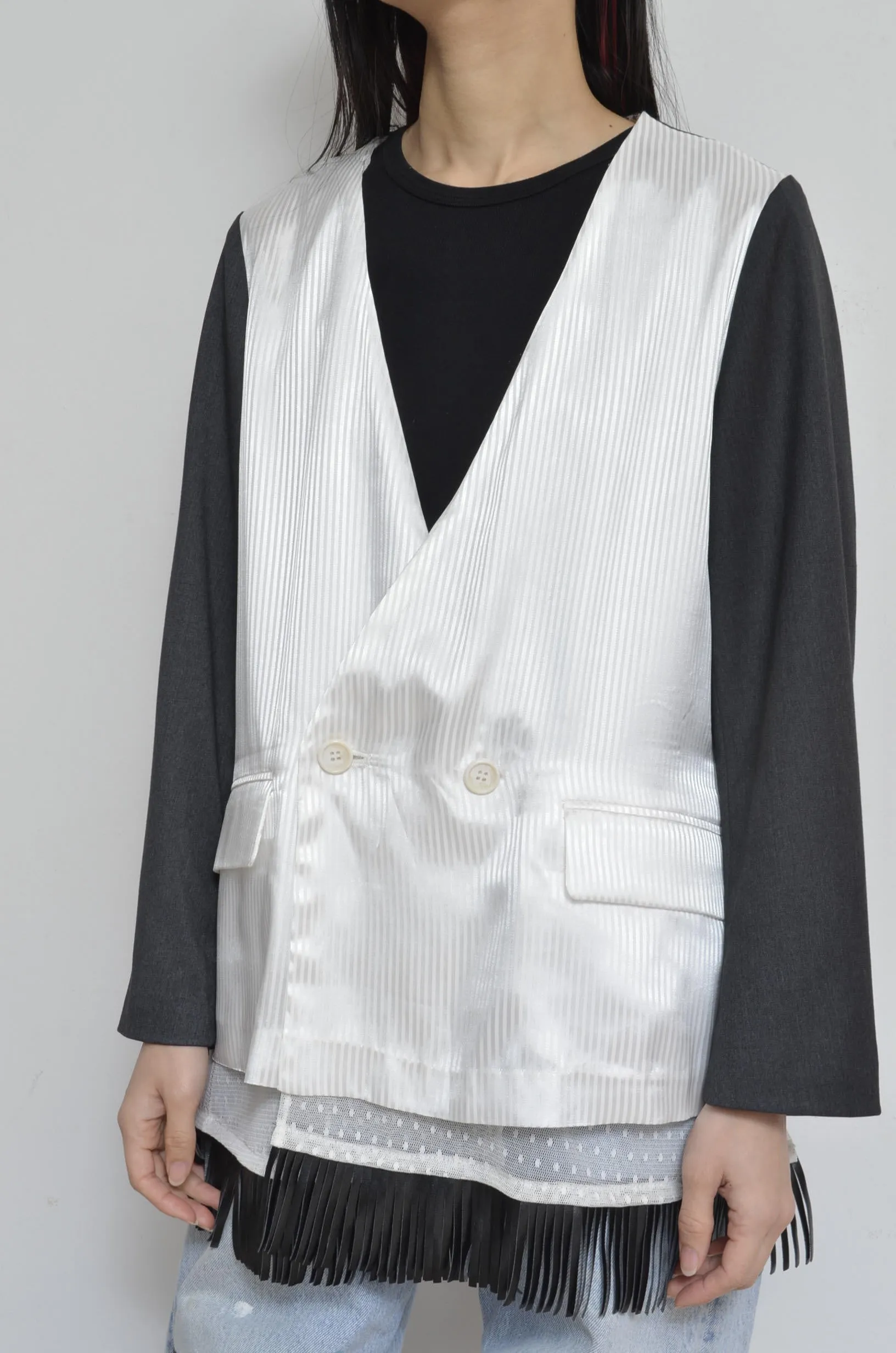 SCARF-LINED FRINGE JK/00
