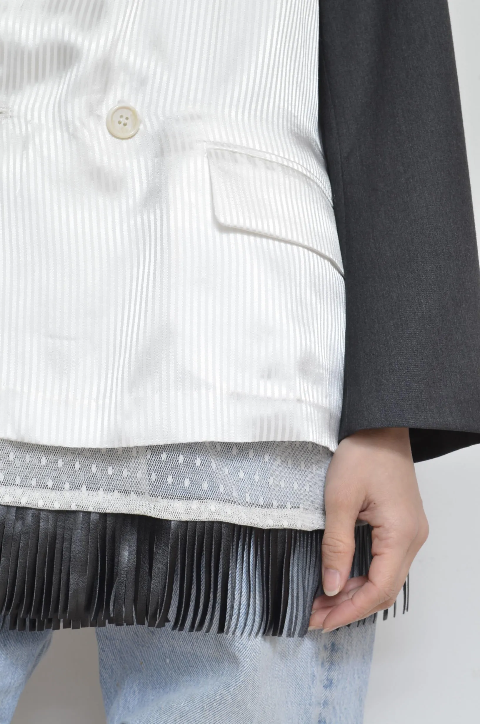 SCARF-LINED FRINGE JK/00