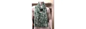 Scarf Sketch Branch Leaf Green