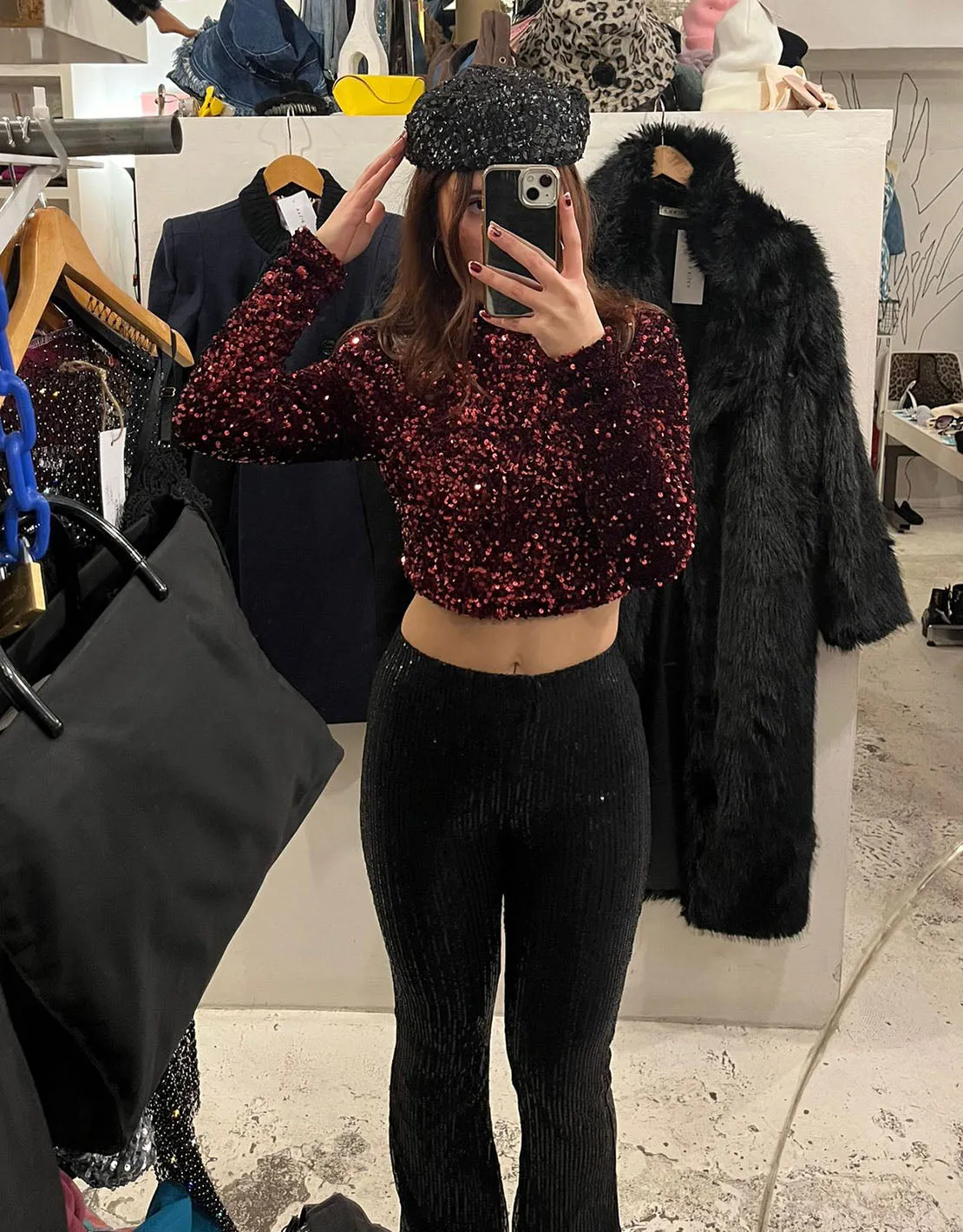 See through sequin trousers II