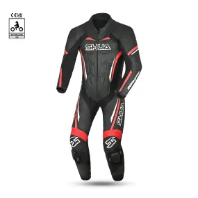 SHUA Infinity - 1 PC Motorcycle Racing Leather Suit - Black Red