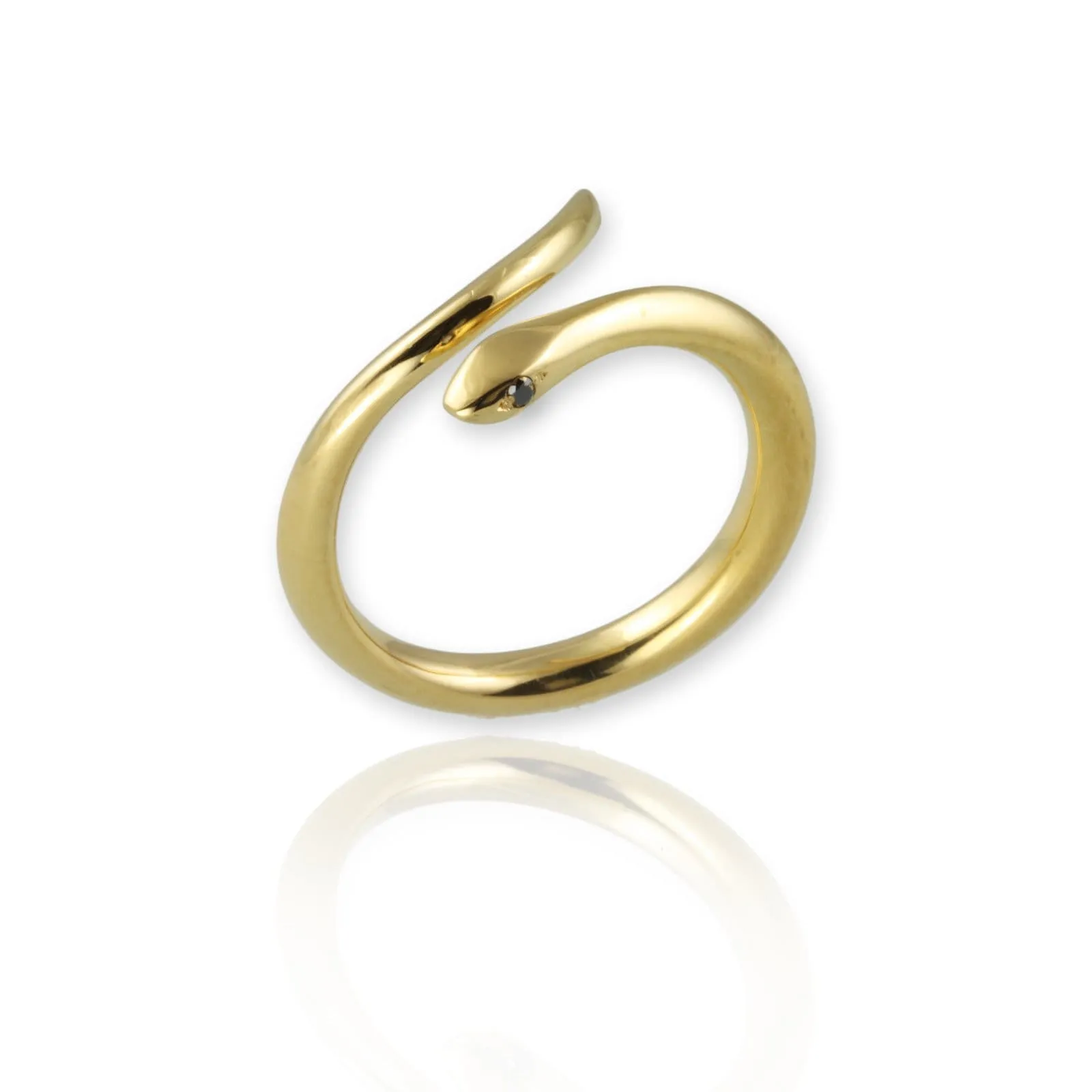 Snake Ring with black diamonds