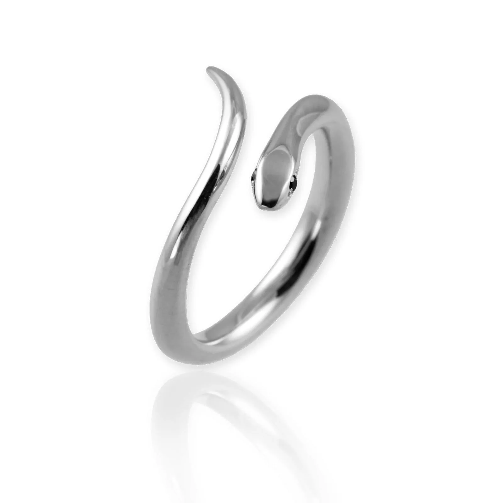 Snake Ring with black diamonds