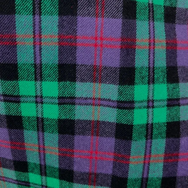 Spearmint Green, Purple, Deep Red and Black Plaid Flannel Infinity or Blanket Scarf