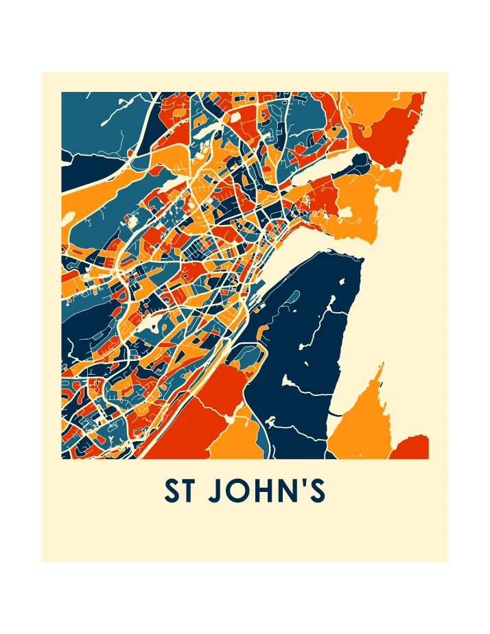 St Johns Map Print - Full Color Map Poster