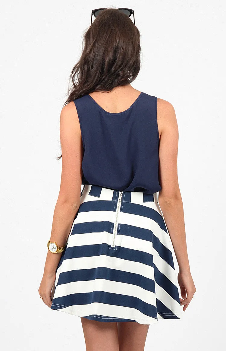 Staple The Label Stripe Skater Skirt