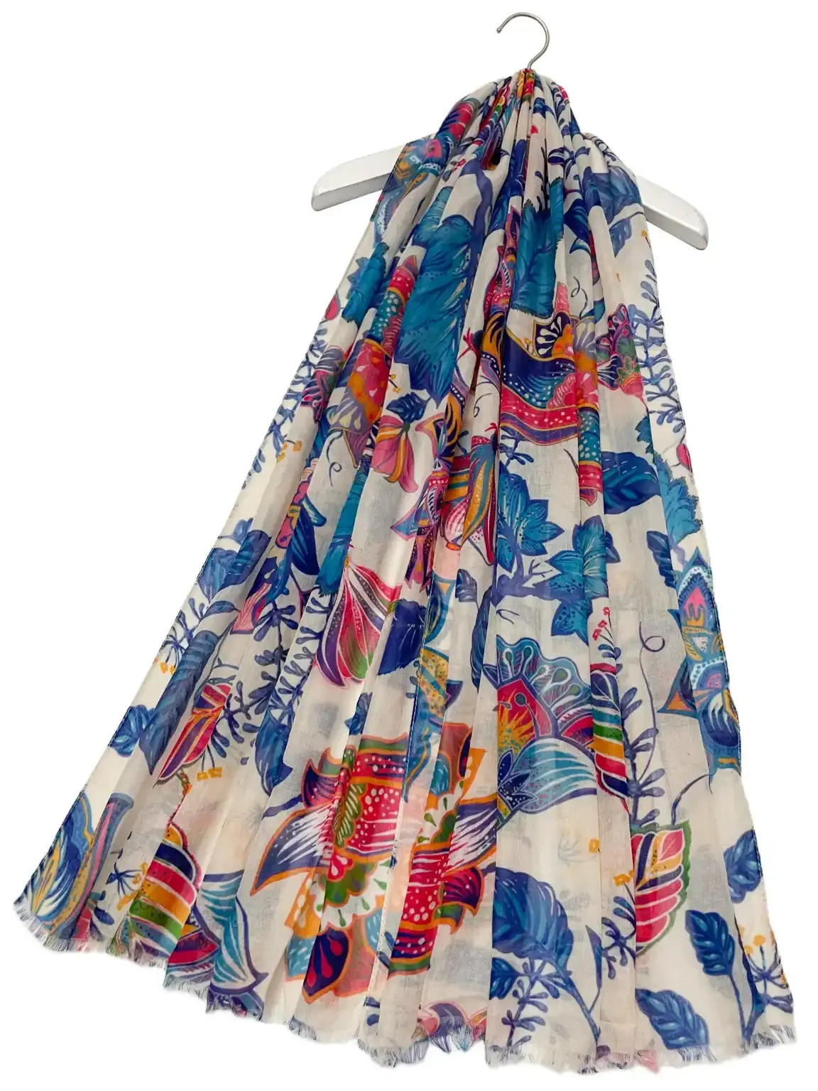 Stone Raw Edge Flower Scarf