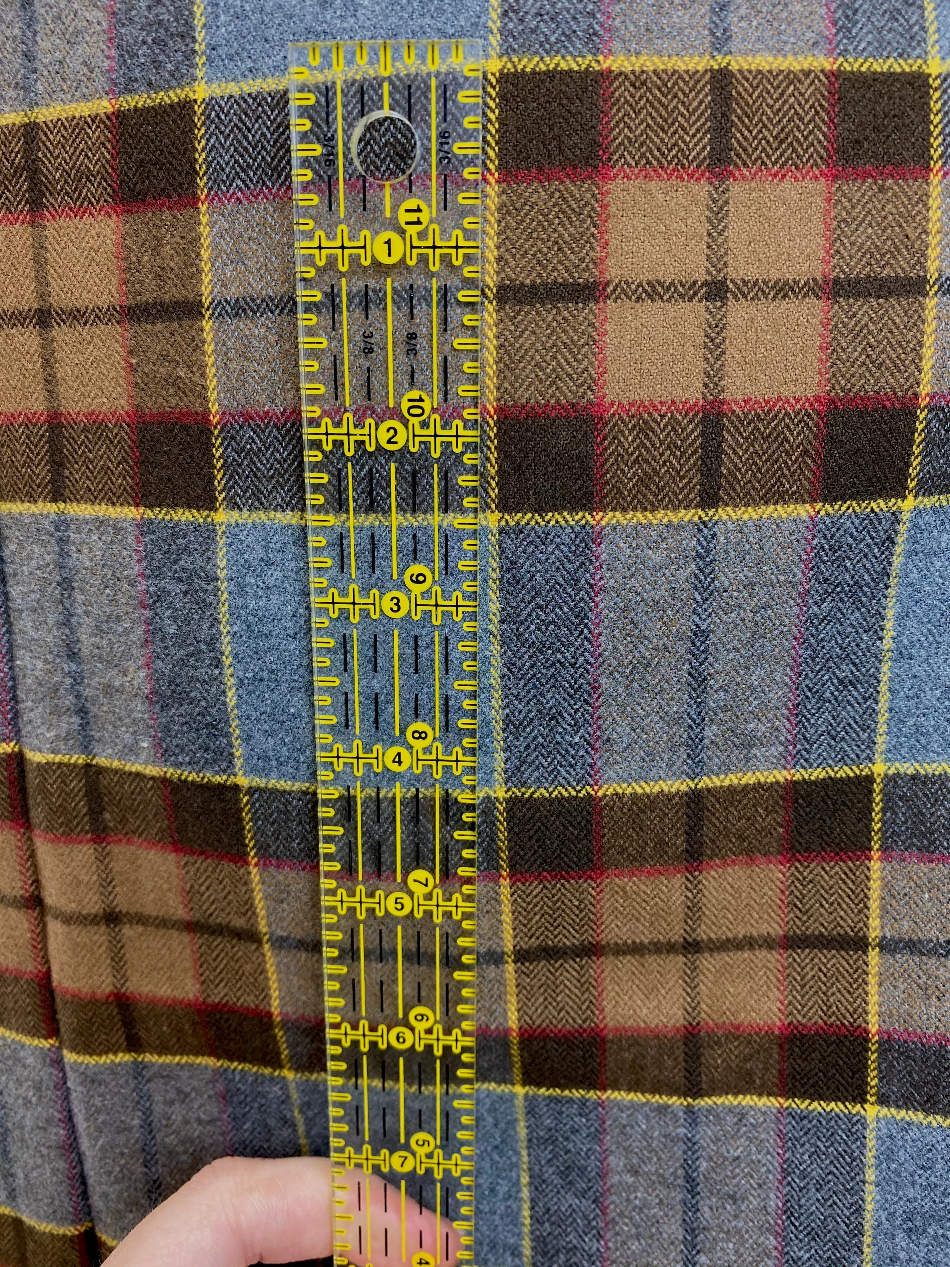 Straight Scarf - Outlander Clan Fraser Inspired Gray, Brown, Yellow, and Red Cotton Flannel