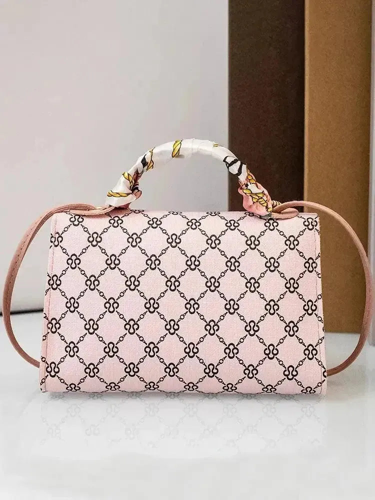 Summer PU Leather Tote Bag with Scarf - Crossbody for Women