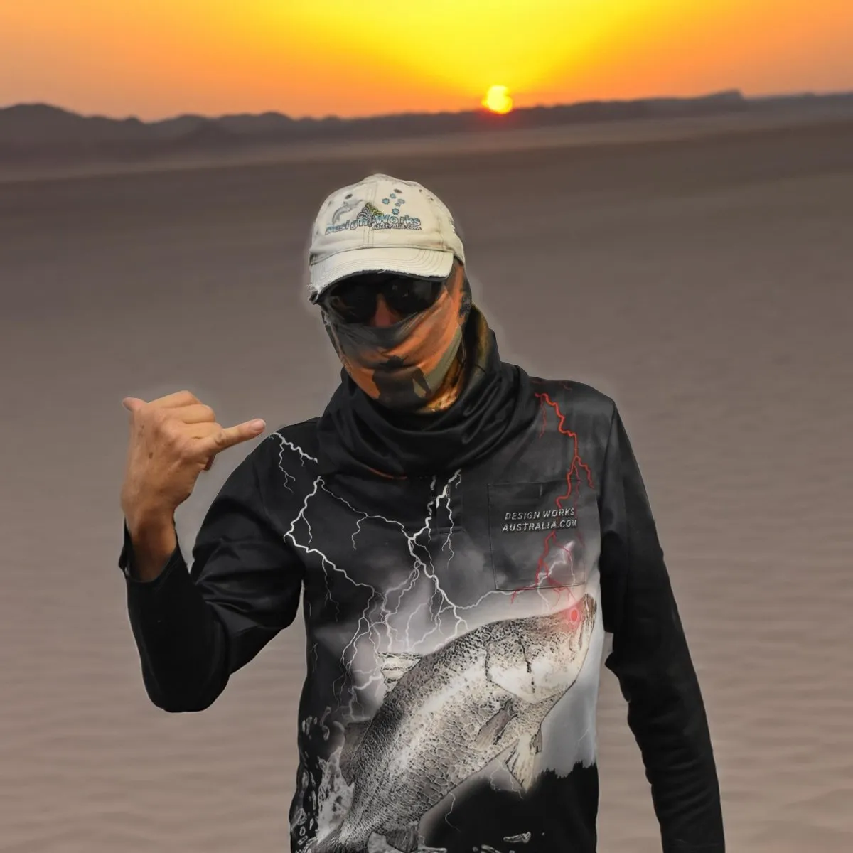 Sun Protective Outdoor Neck Scarf/ Face Mask - Cowboy