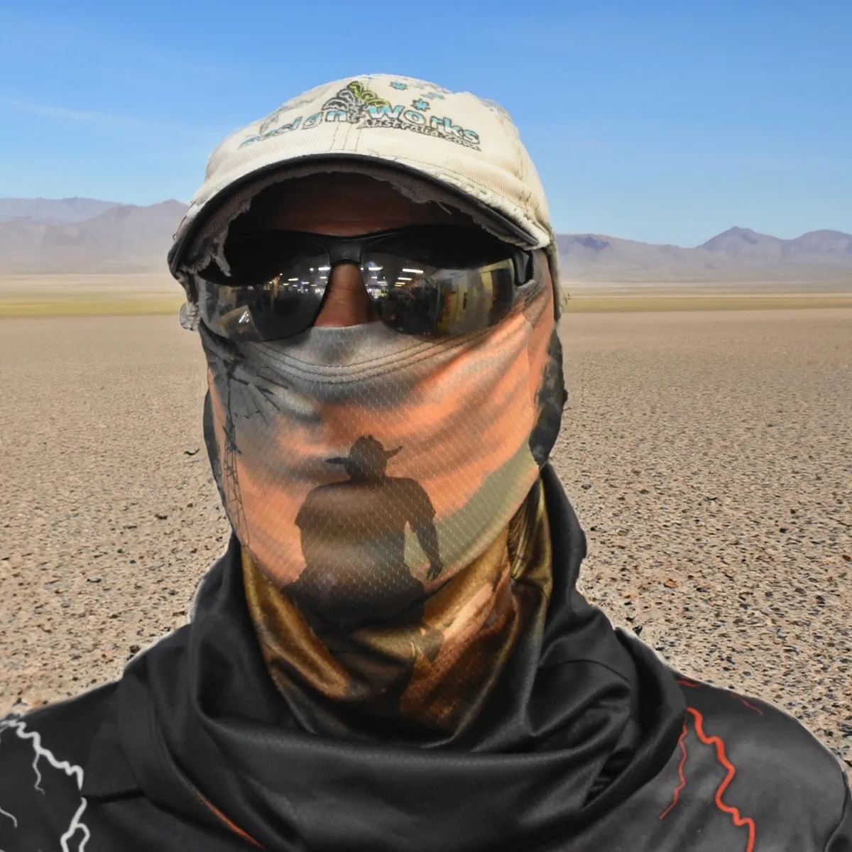 Sun Protective Outdoor Neck Scarf/ Face Mask - Cowboy
