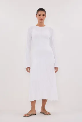 SYLVIA OFF WHITE KNIT MIDI DRESS