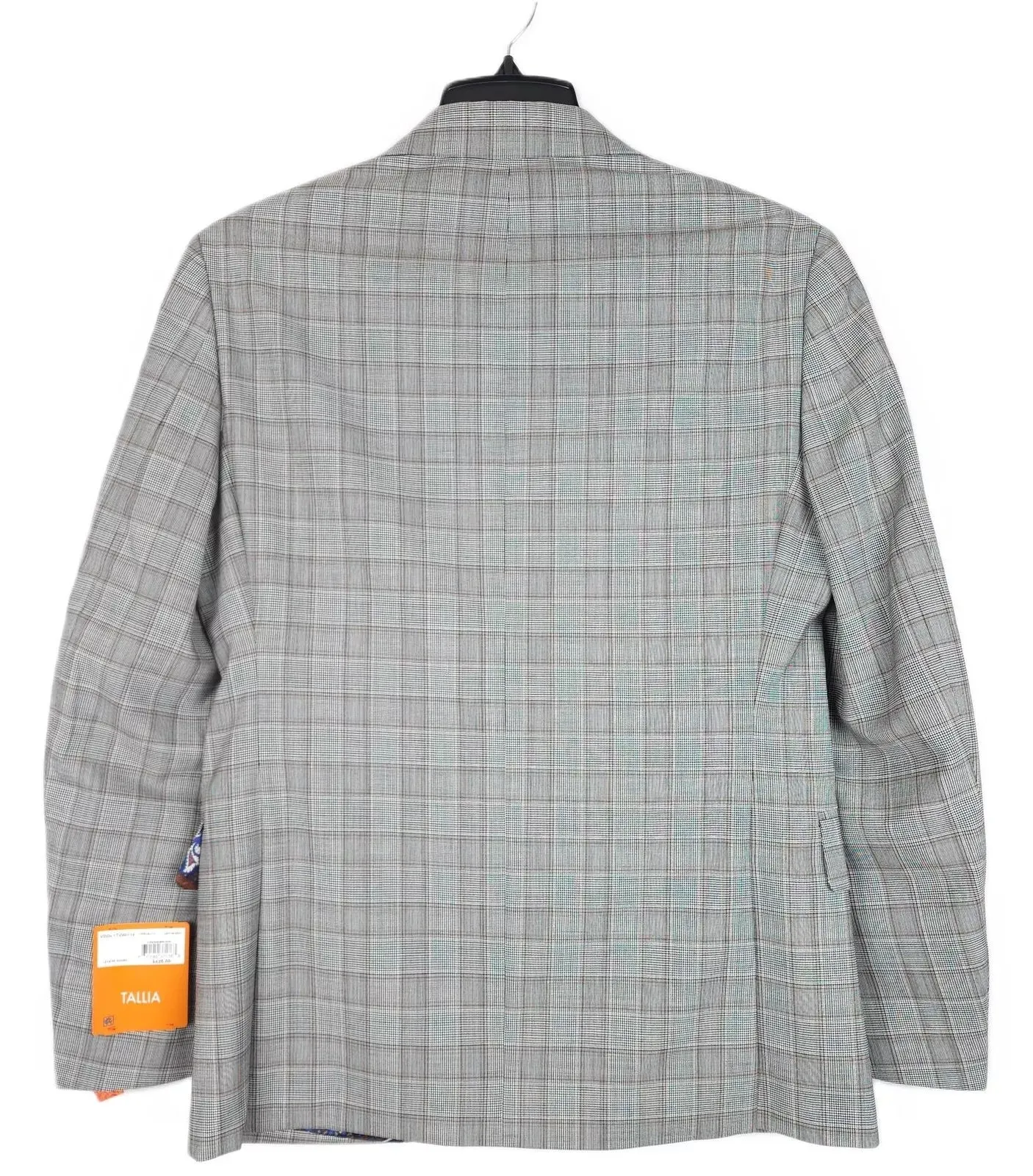 Tallia Men's Slim Fit Wool Sport Coat Blazer Grey Brown  38R Plaid