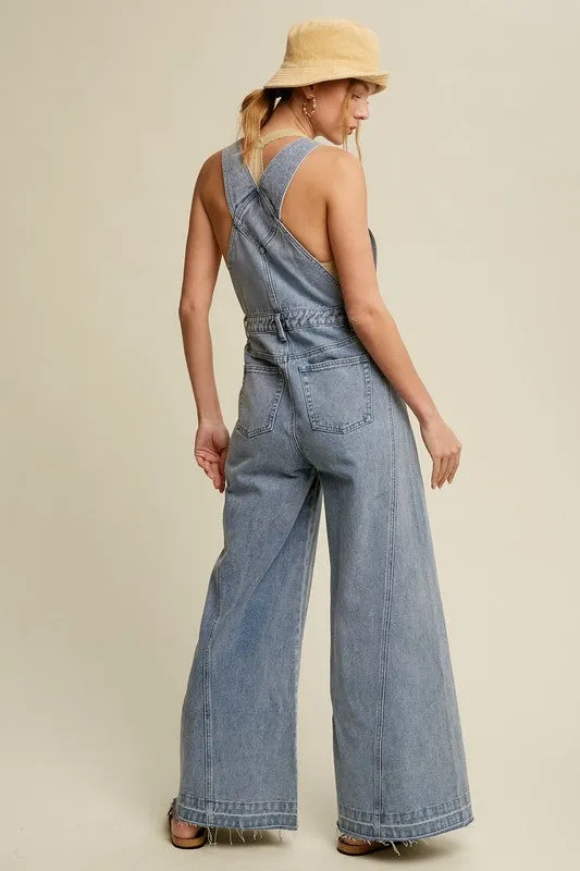 The Mateo Wide Leg  Denim Overall