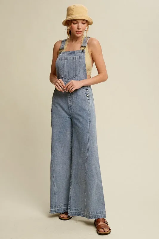 The Mateo Wide Leg  Denim Overall
