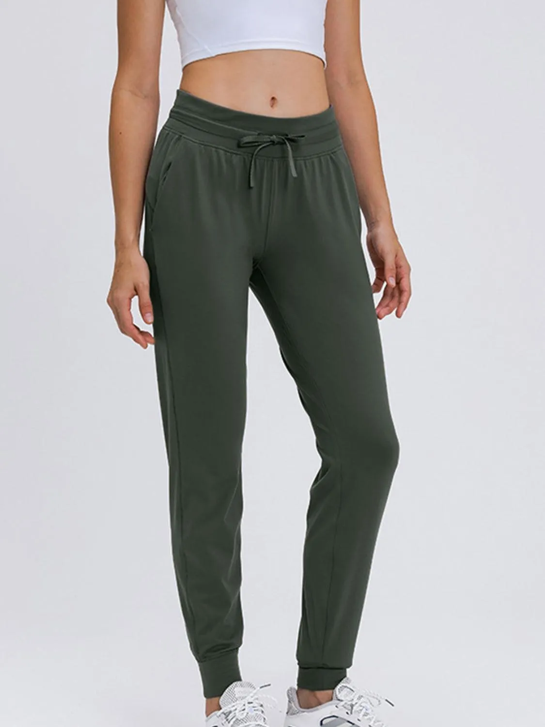 Tied Waist Detail Womens Active Joggers