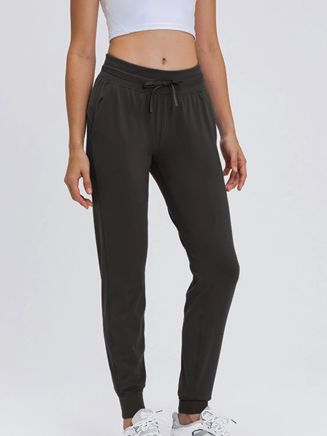 Tied Waist Detail Womens Active Joggers