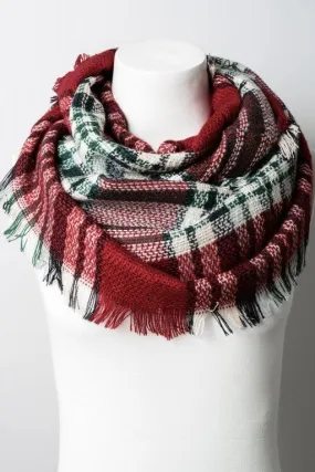 Tween Infinity Scarf - Red/Green