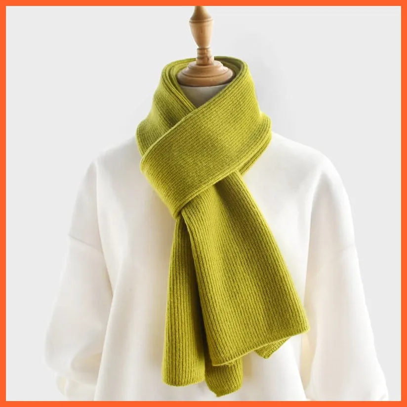 Unisex Luxury Cashmere Knitted Scarves  | Warm Thick Woolen Scarf