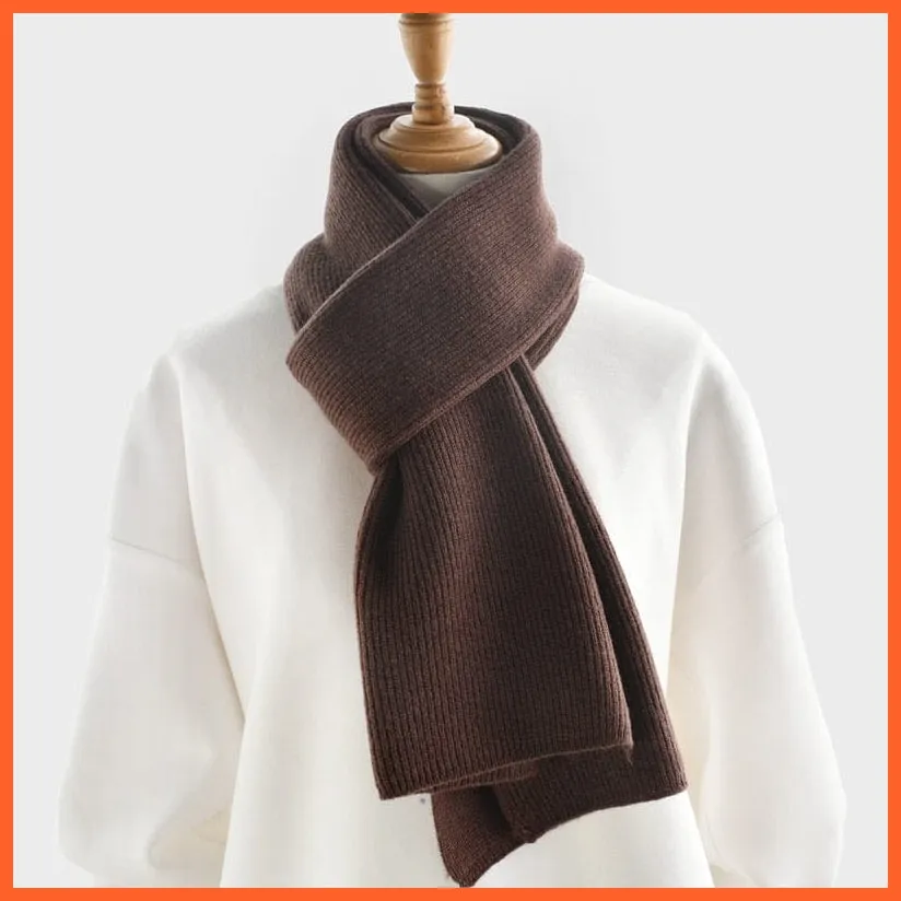 Unisex Luxury Cashmere Knitted Scarves  | Warm Thick Woolen Scarf