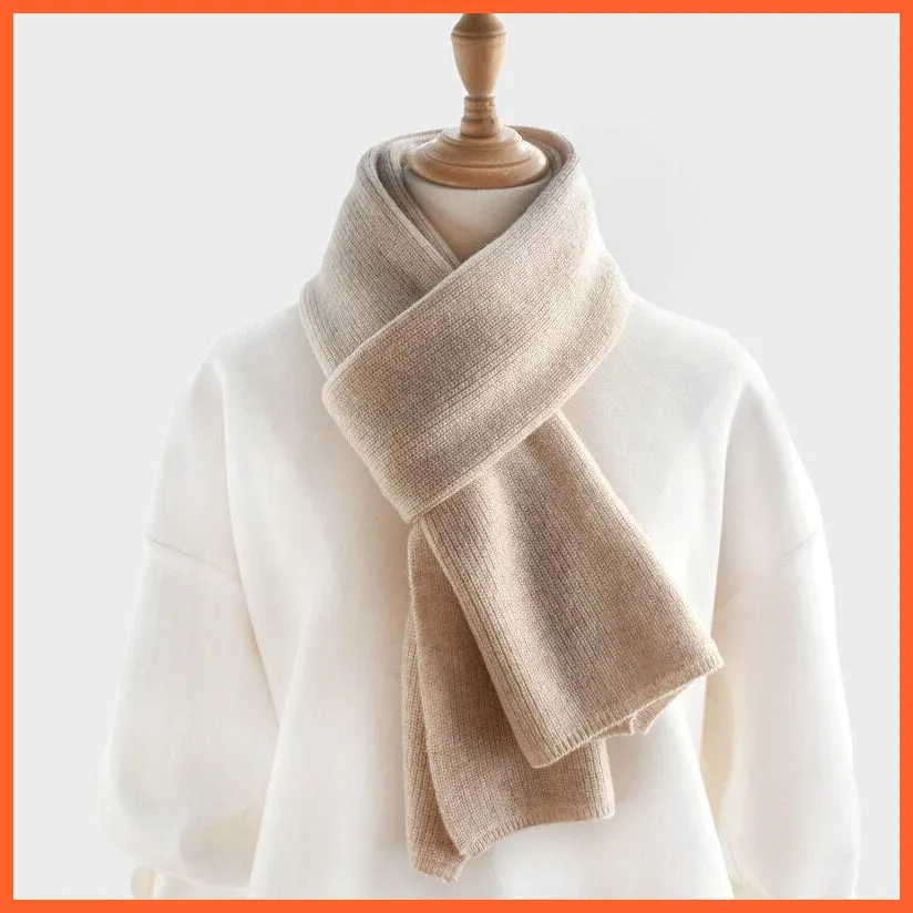 Unisex Luxury Cashmere Knitted Scarves  | Warm Thick Woolen Scarf