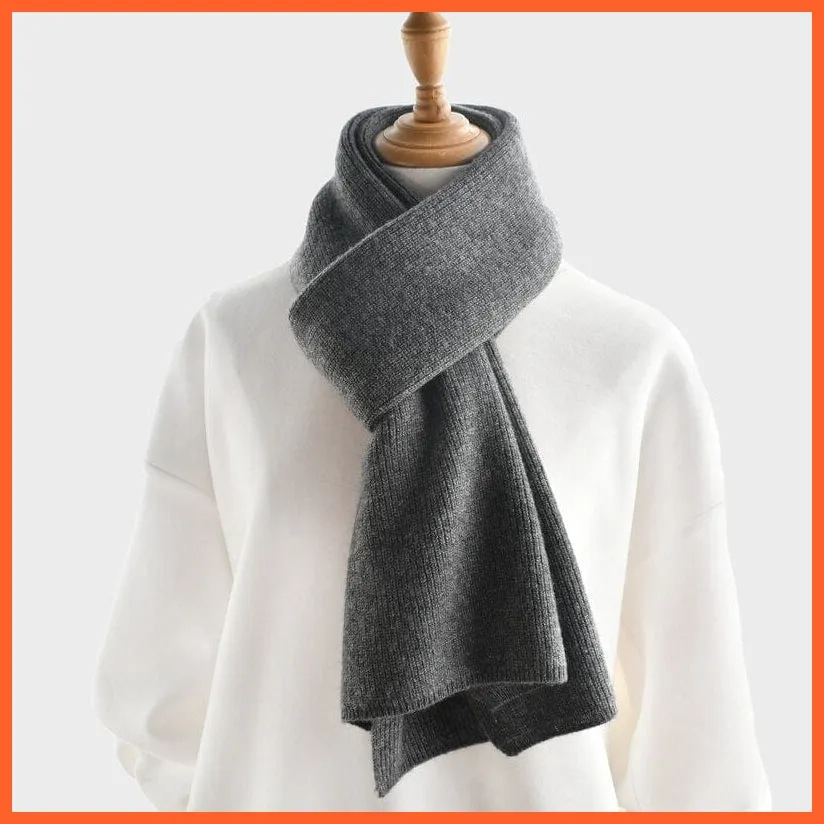 Unisex Luxury Cashmere Knitted Scarves  | Warm Thick Woolen Scarf