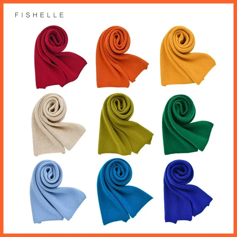 Unisex Luxury Cashmere Knitted Scarves  | Warm Thick Woolen Scarf