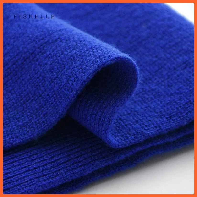 Unisex Luxury Cashmere Knitted Scarves  | Warm Thick Woolen Scarf