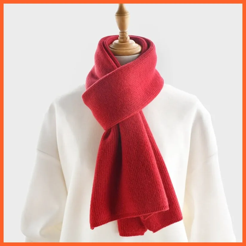 Unisex Luxury Cashmere Knitted Scarves  | Warm Thick Woolen Scarf