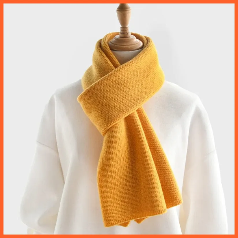 Unisex Luxury Cashmere Knitted Scarves  | Warm Thick Woolen Scarf