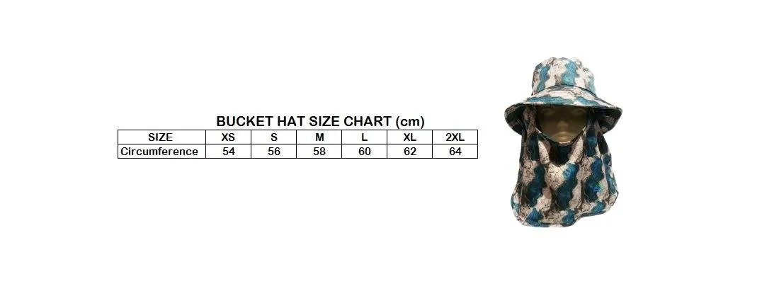 UV Protective Bucket Hat and Multi Scarf Set - Sugar Cane