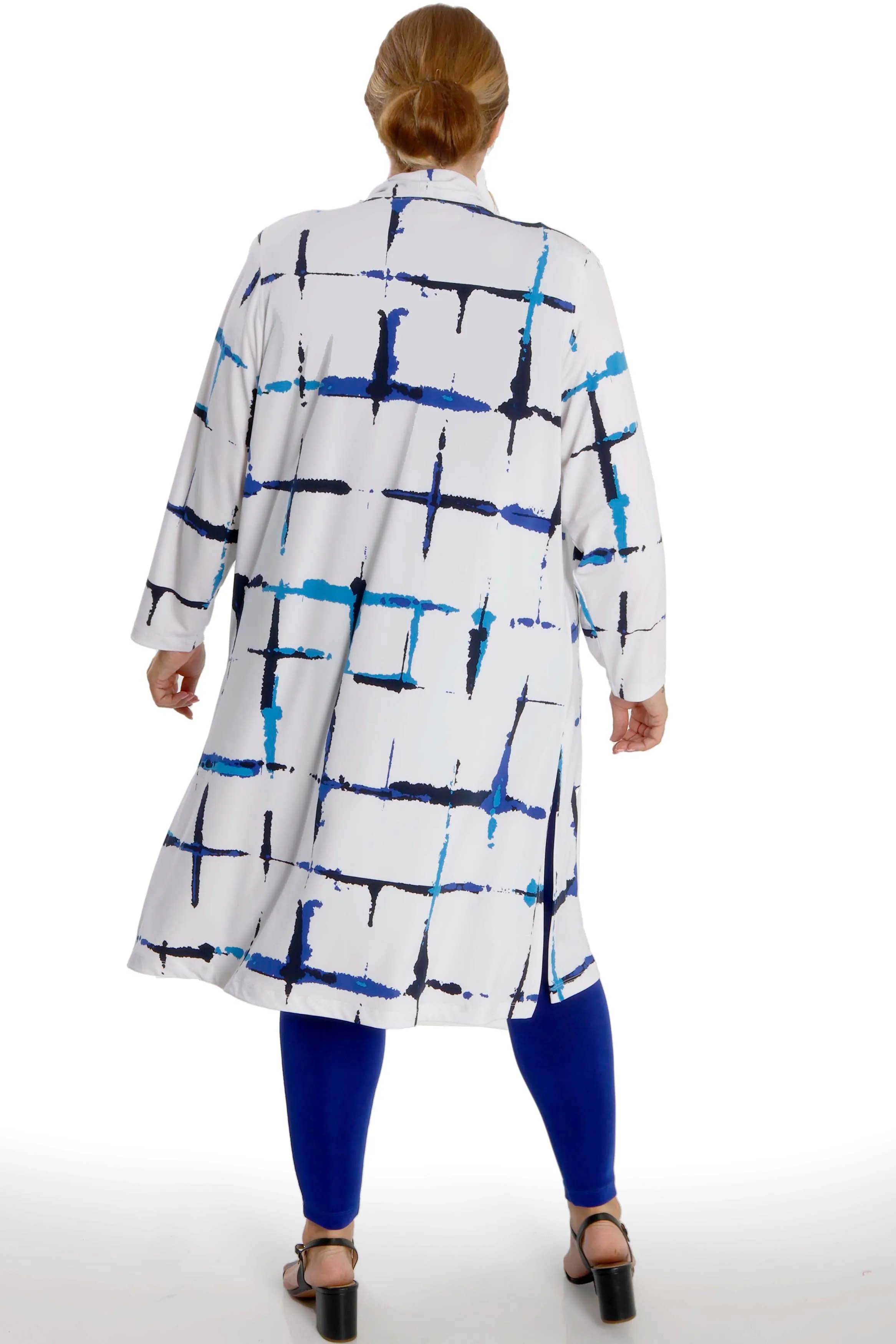 Vikki Vi Jersey Royal Splash Long Sleeve Kimono Duster
