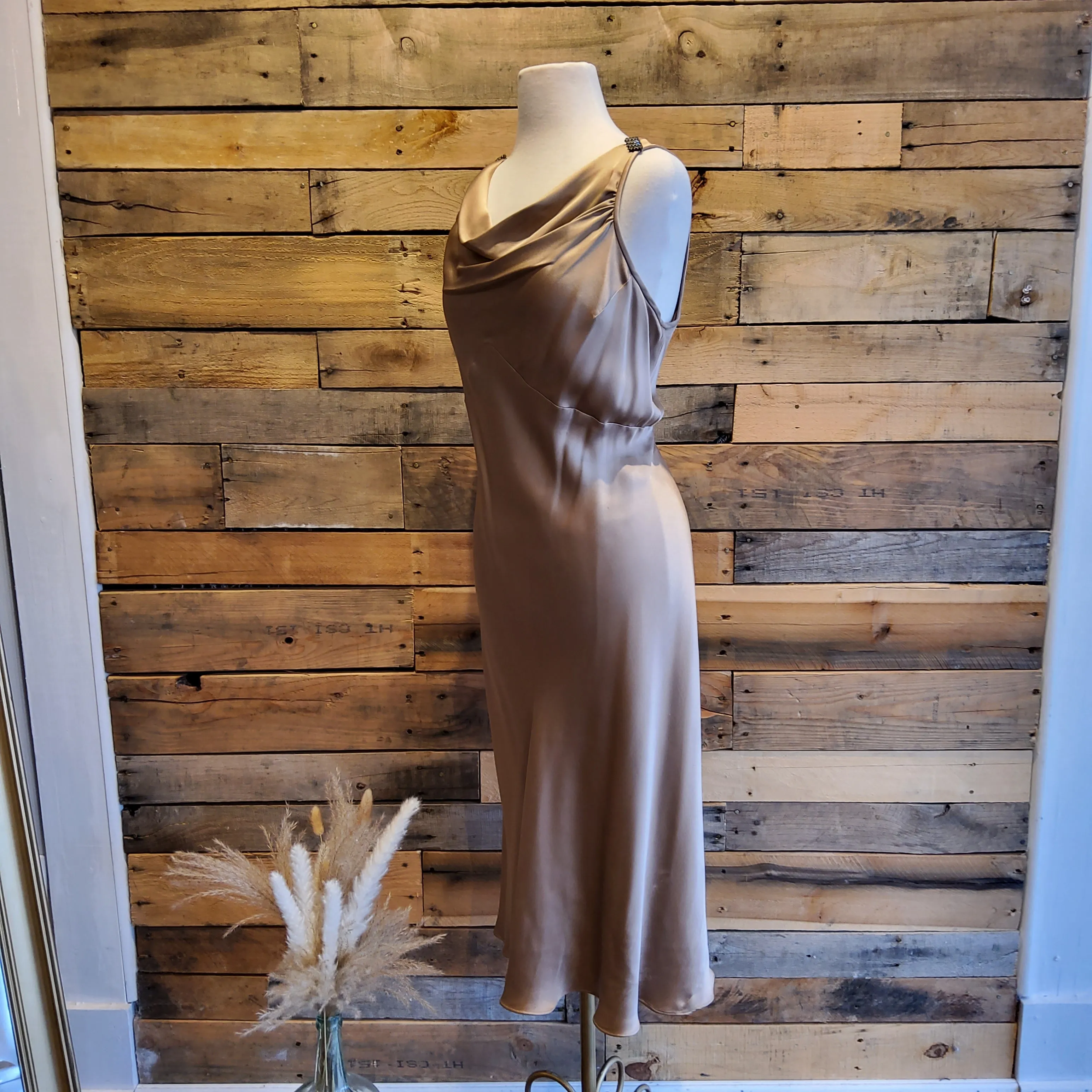 Vintage Anne Klein Satin Dress Sz 16