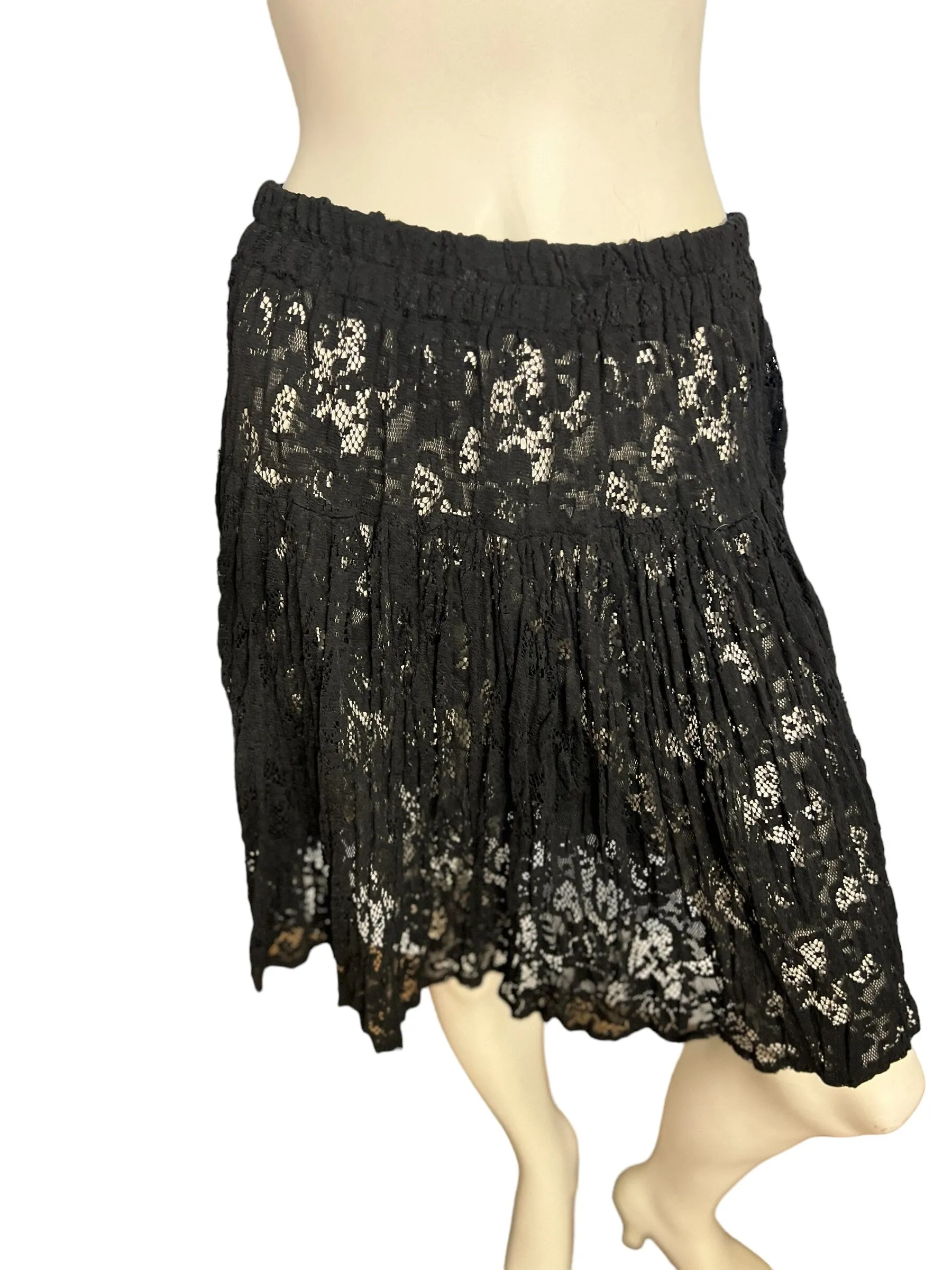 Vintage black lace skirt M Howard Wolf