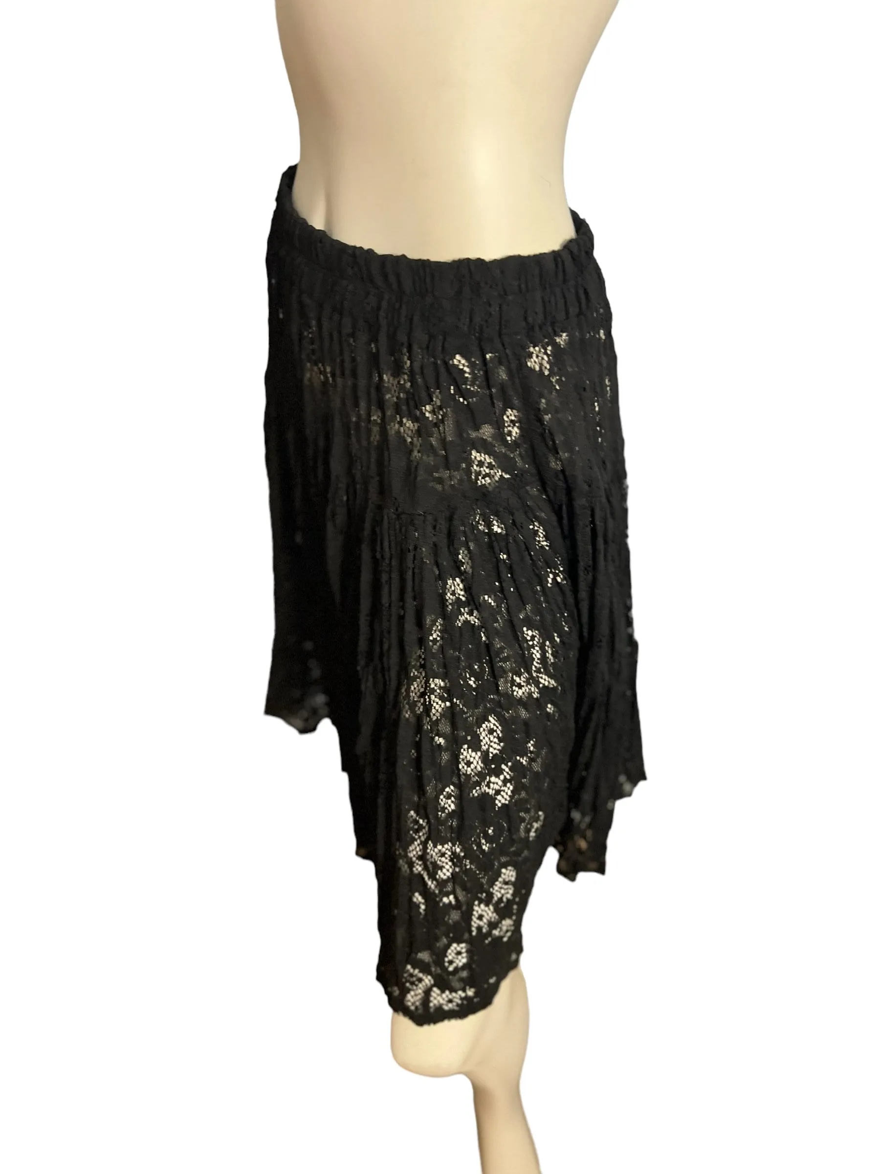 Vintage black lace skirt M Howard Wolf