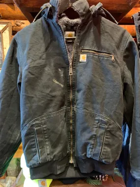 Vintage Carhartt Black Sherpa Lined Detach Hood Jacket, Small. FREE POSTAGE
