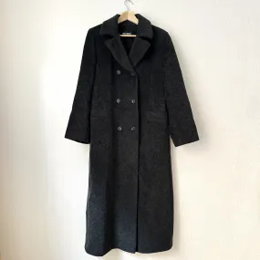 Vintage Double-breasted Gray Maxi Coat, size EU40