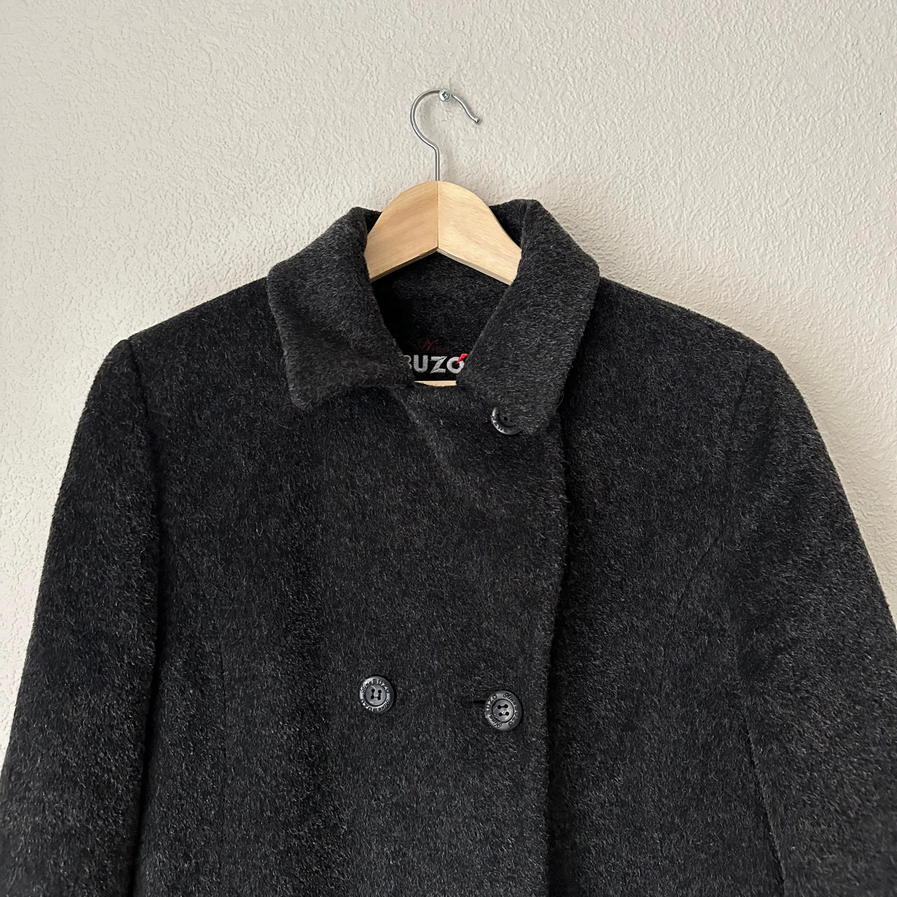 Vintage Double-breasted Gray Maxi Coat, size EU40