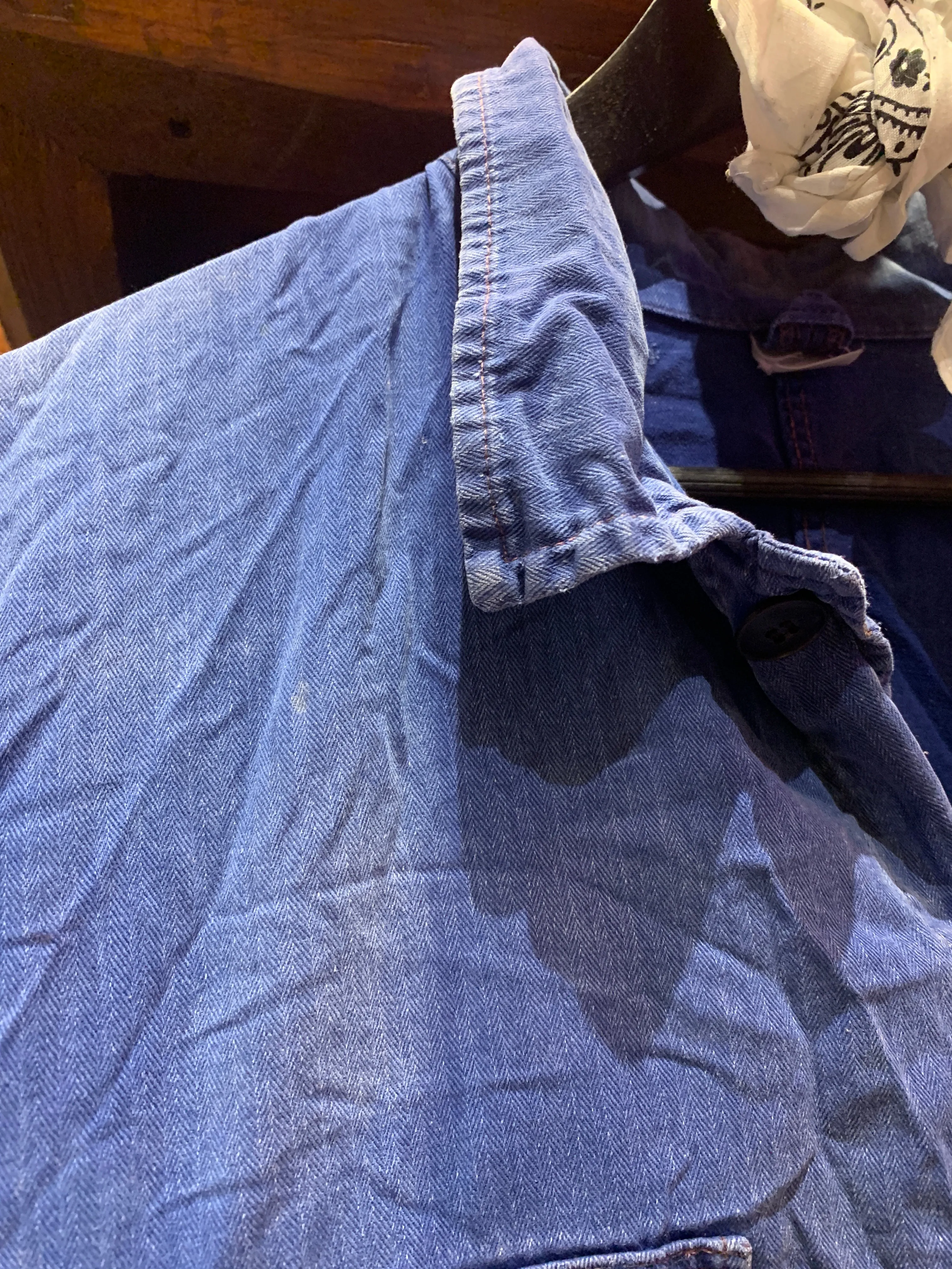 Vintage French Chore Jacket Herringbone, Small