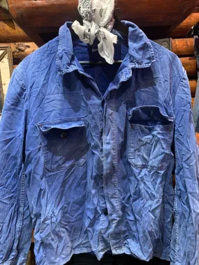 Vintage French Chore Jacket Herringbone, Small