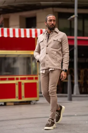 Walter Beige Slim Fit Coat