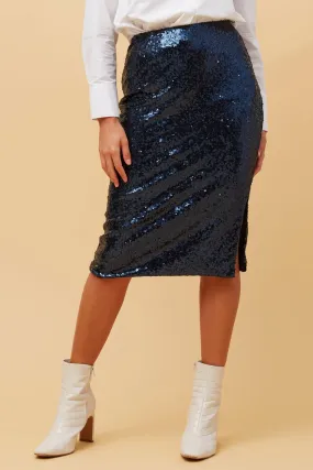 WINSOME SEQUIN MIDI SKIRT