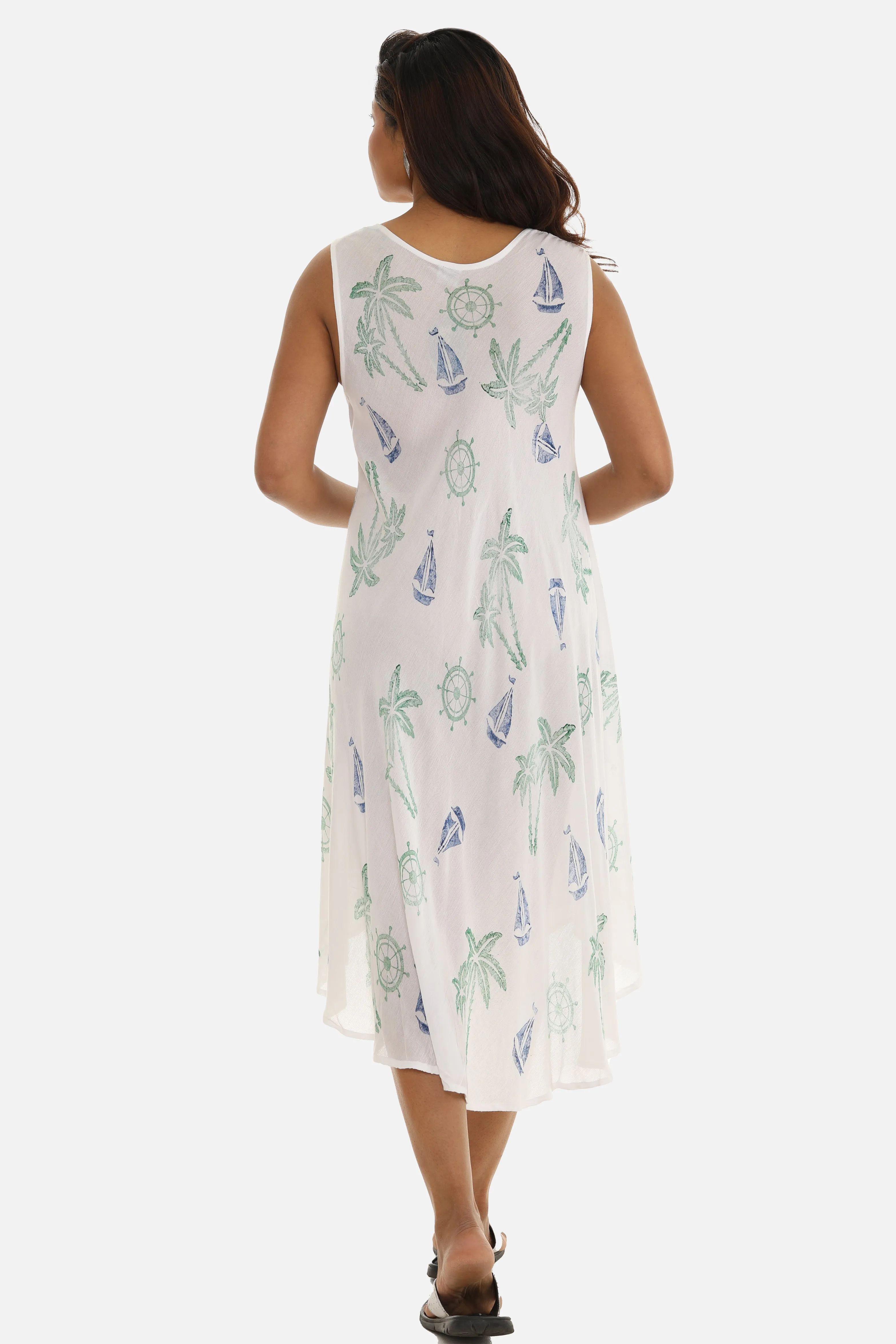 Women Rayon Midi Turtle Print Dress