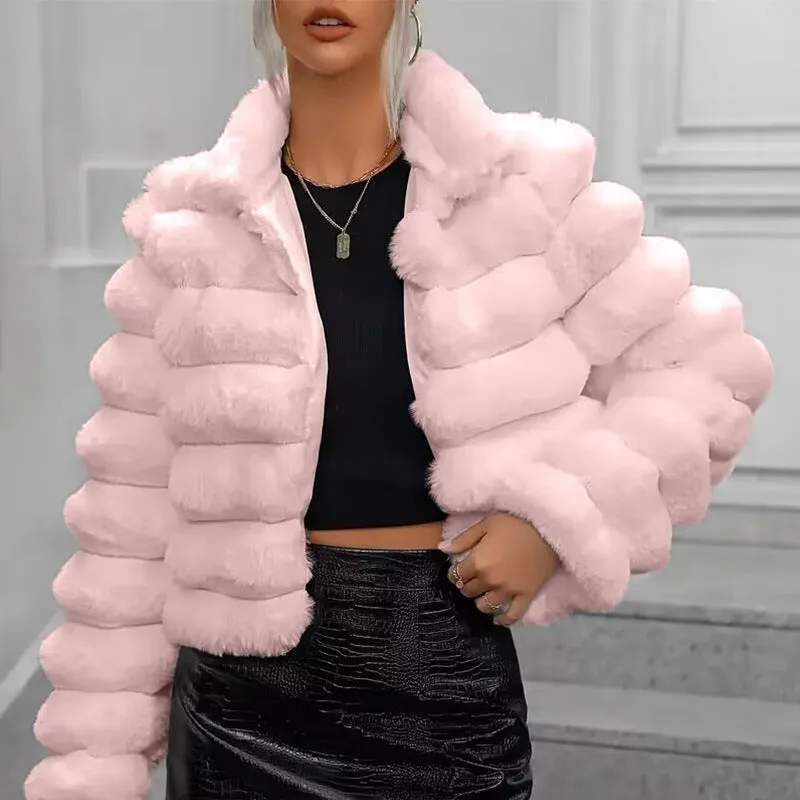 Women’s Sexy and Sophisticated Short Faux Fur Coat